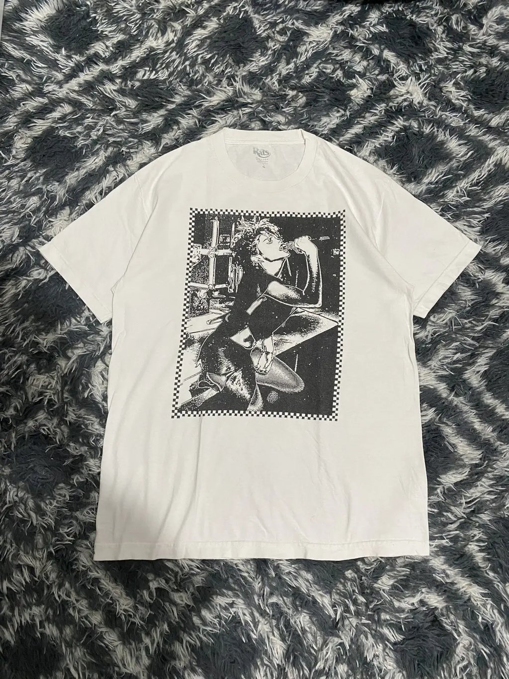 Vintage Stray Rats Singer Graphic Tee in White, Men's (Size L)