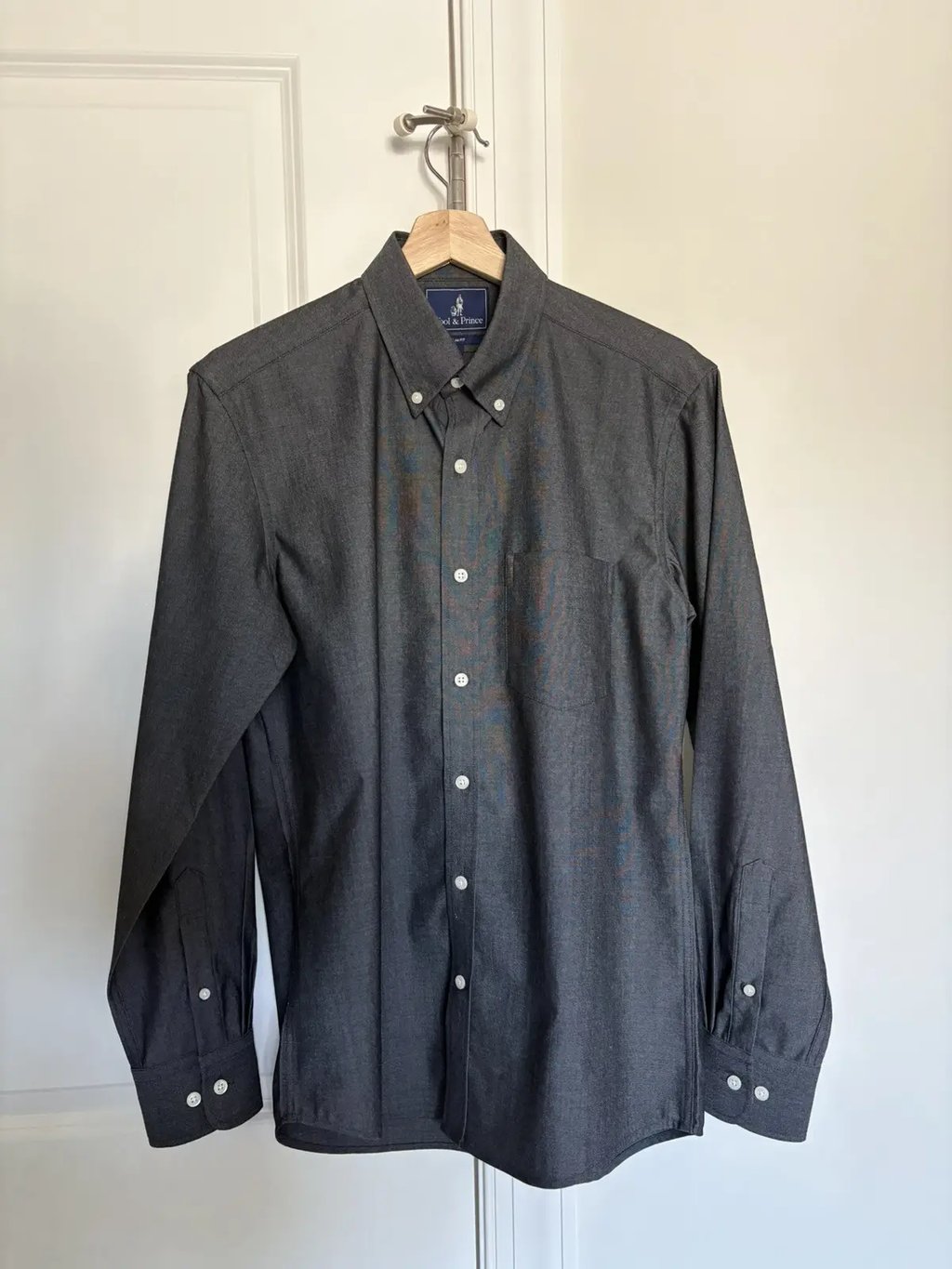 Wool & Prince Button-Down Shirt in Gray, Men's