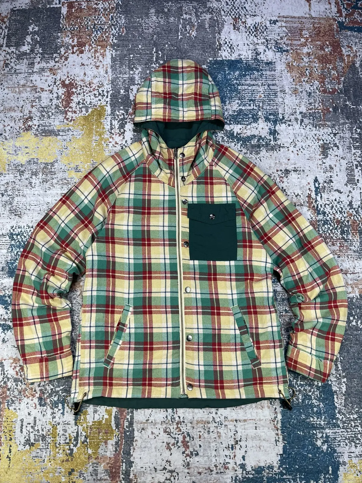 VTG Grn 60/40 Reversible Nylon/plaid Checkered Jackets in Green, Men's (Size Medium)