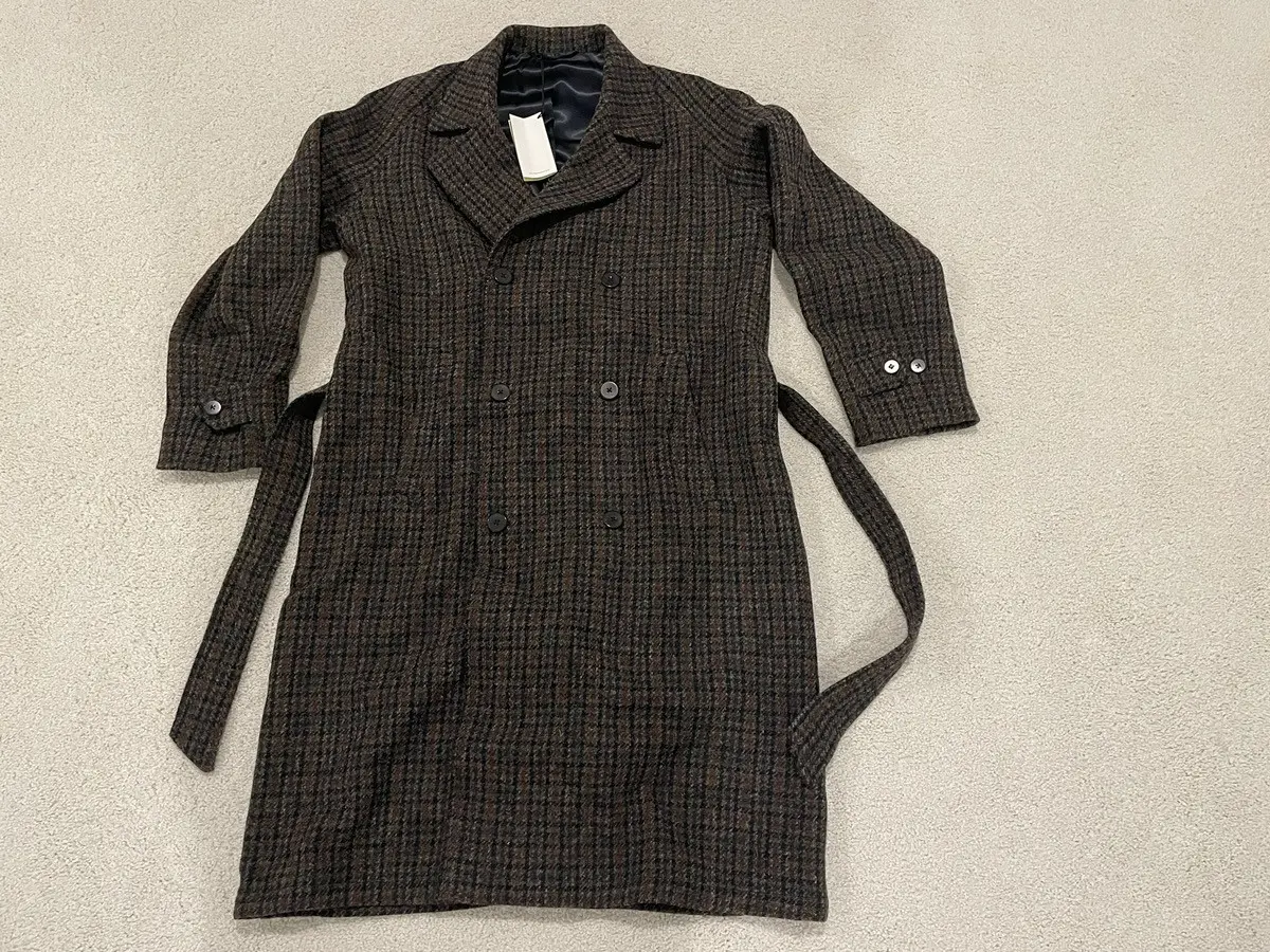 De Bonne Facture Harris Tweed Grandad Coat - Size 48 in Grey, Men's