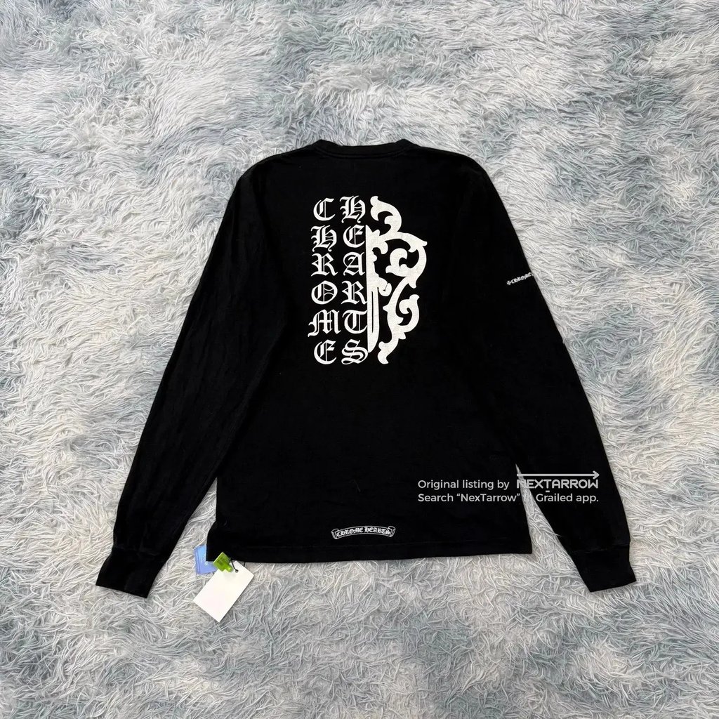 Chrome Hearts Dagger Longsleeve T M in Black, Men's