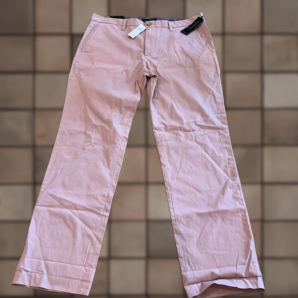 Vintage Banana Republic Men Pants Chino Slim Fit Cotton Blend Rose Summer-Weight 35X32 in Red