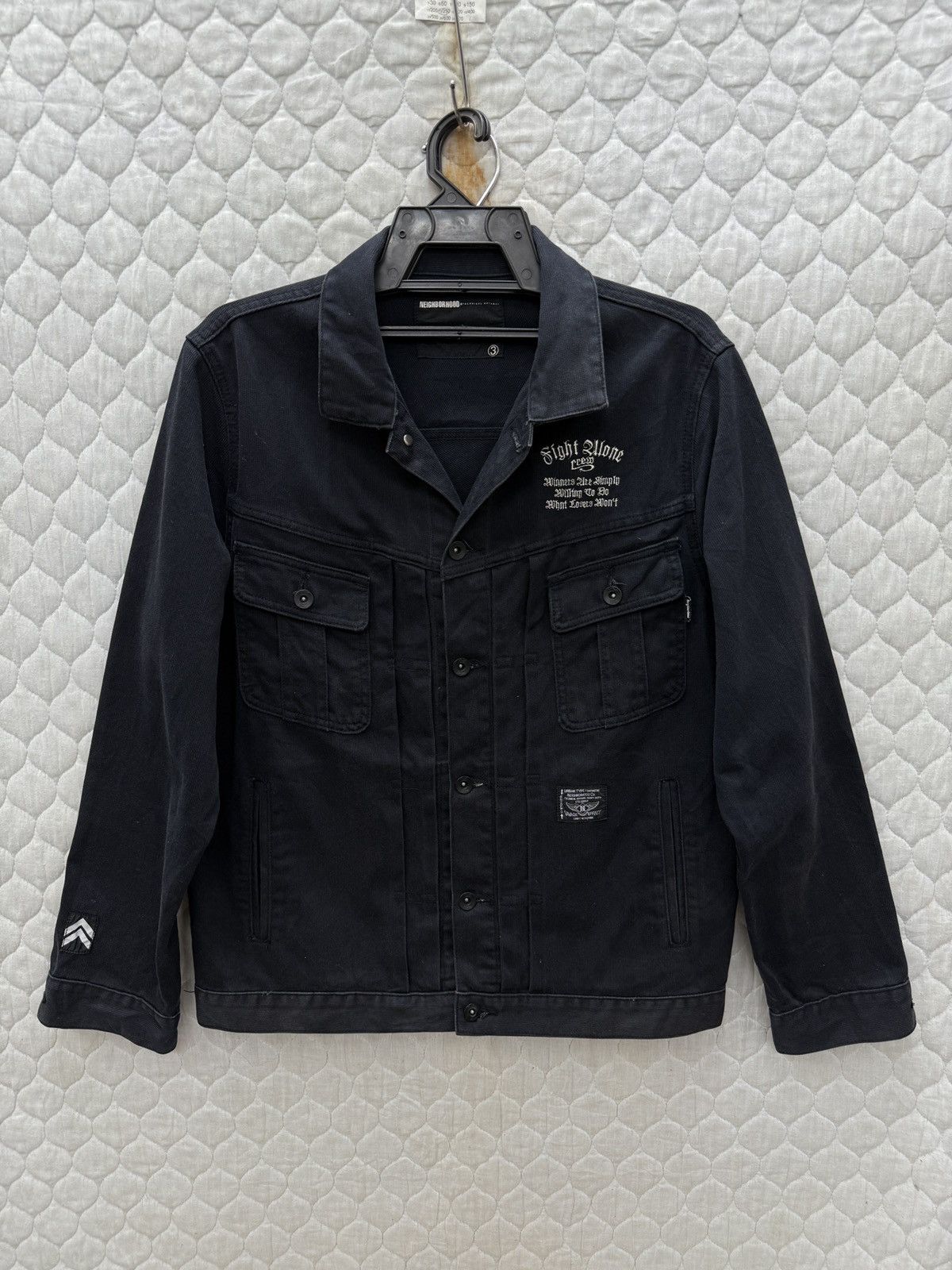 Archive Vintage Neighborhood Trucker Jacket in Black, Men's (Size Medium)