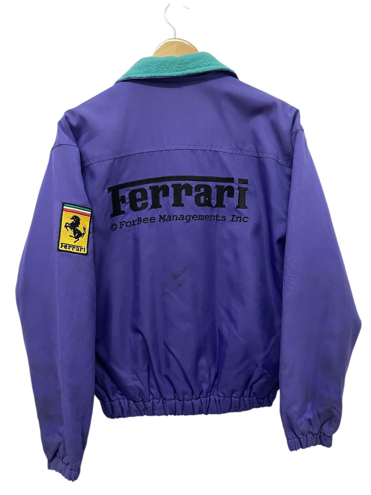 Vintage Ferrari Bomber Jacket Michael Schumacer in Purple, Men's (Size Large)