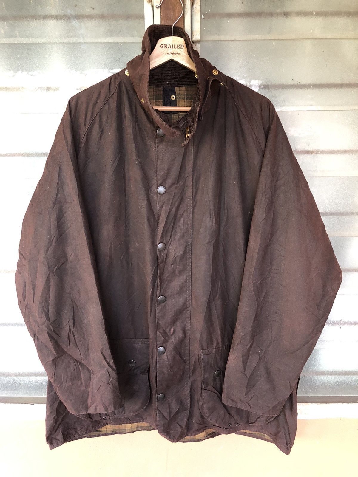 A190 Vintage Barbour Beaufort Coton Minimum Jacket in Brown, Men's (Size XL)