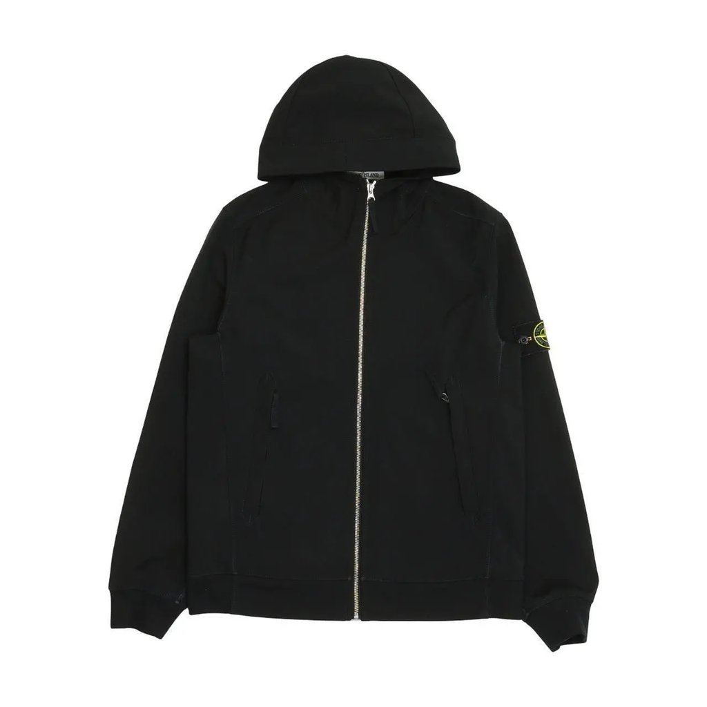Stone Island S/S 20 Light Soft Shell-R Jacket in Black, Men's