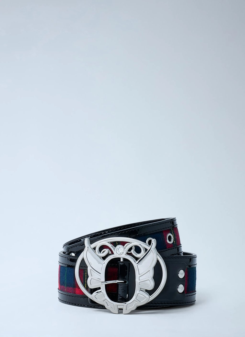 Chopova Lowena Tartan Belt in Black, Women's