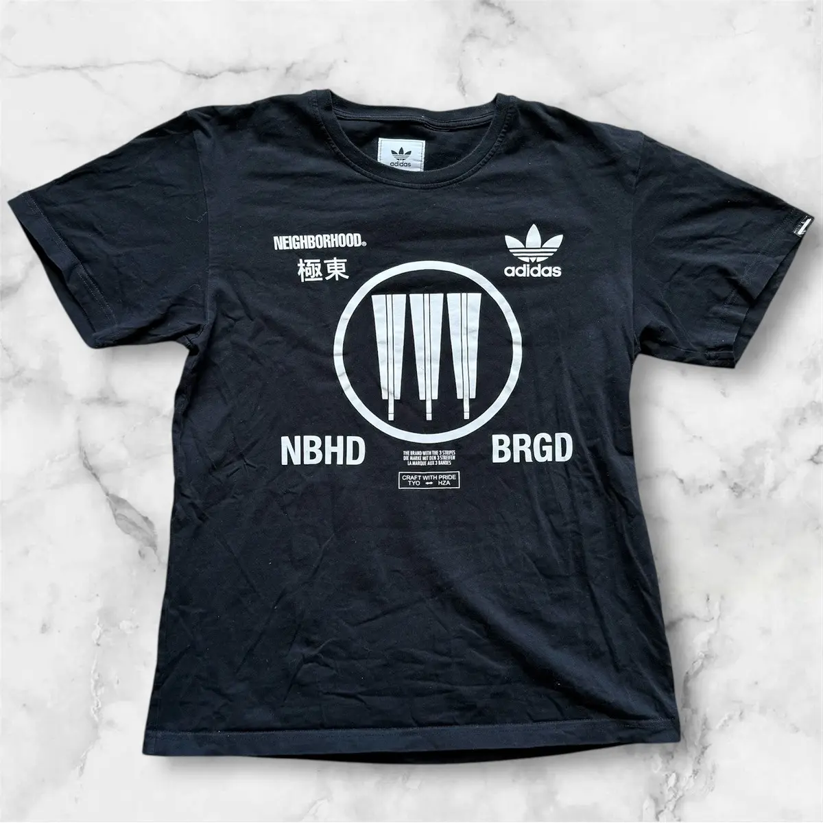 Adidas x Neighborhood Tee Shirt 2017 Tokyo Brgd Hype Collab in Black, Men's (Size Medium)