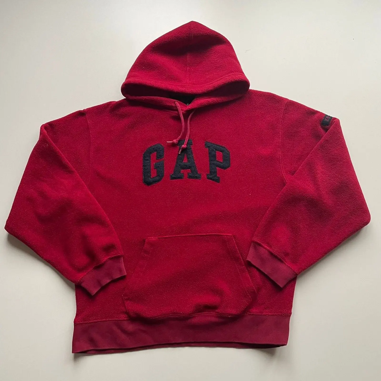 Y2K Gap Hoodie Fleece Spell Out Size Large Red, Men's