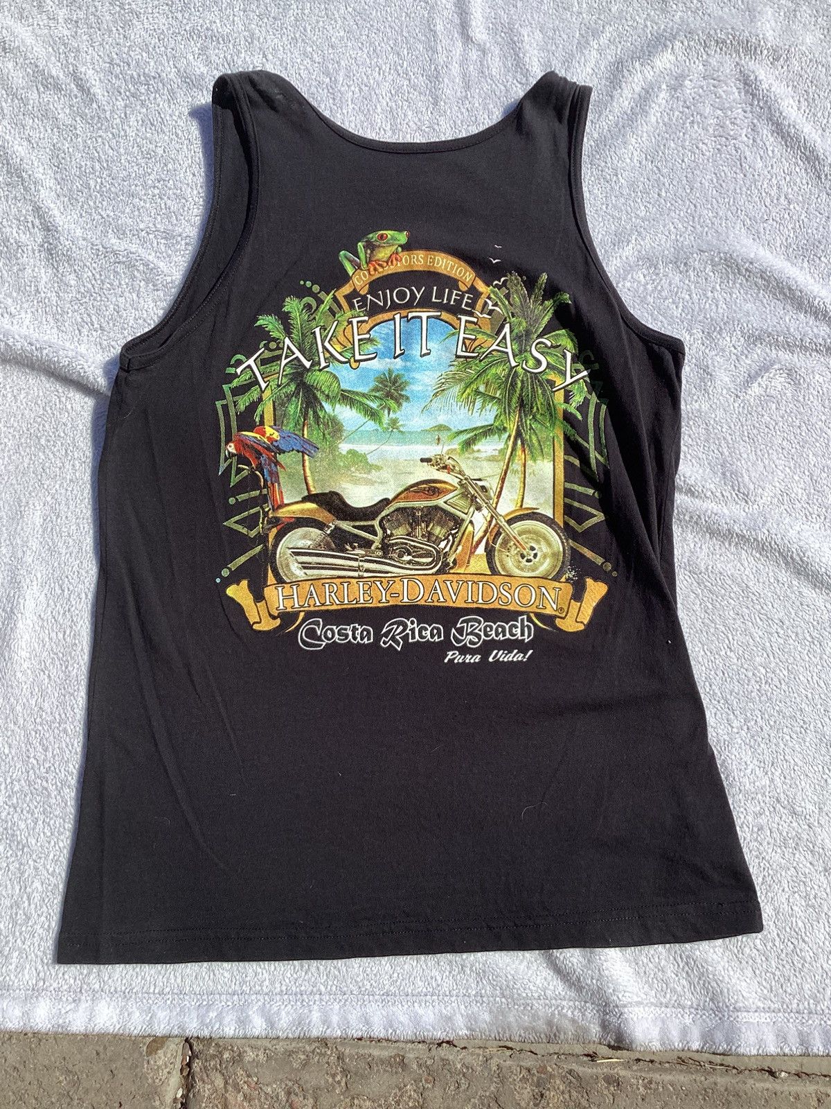 Harley Davidson, Motorcycle Costa Rica Pura, Vida Tank Top in Black, Men's (Size Small)