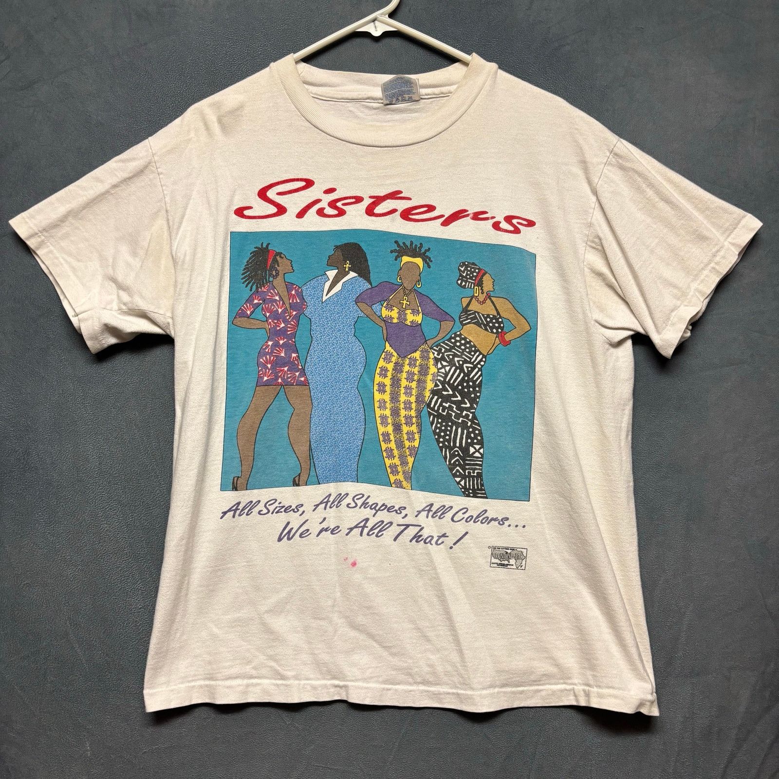 Hanes Beefy T Shirt Sisters Made In Usa Black Queens in White, Men's (Size Large)