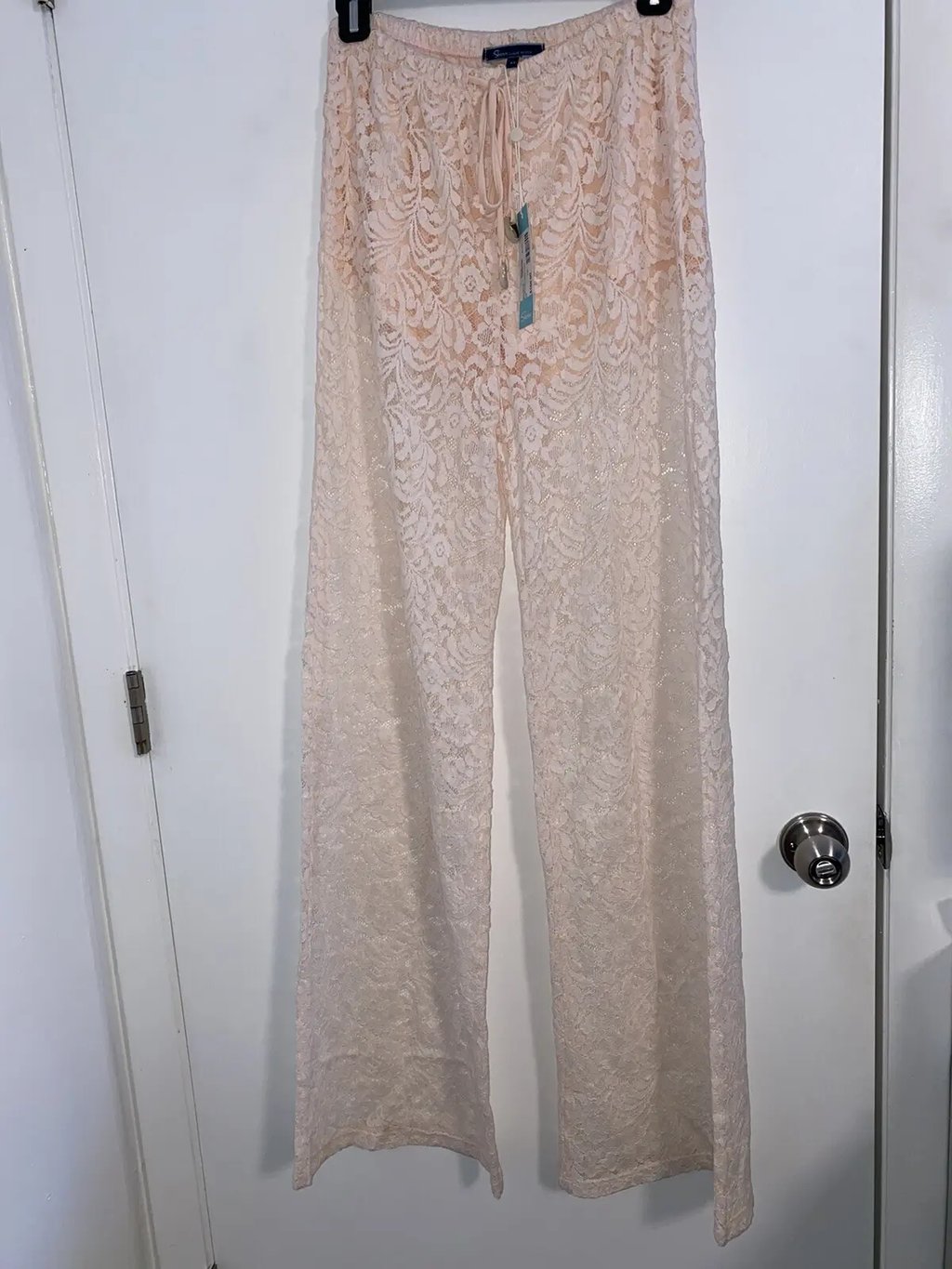 Shore Positano Pink Lace Summer, Beach Pants Blush Pink Xs in Orange, Women's (Size 26)