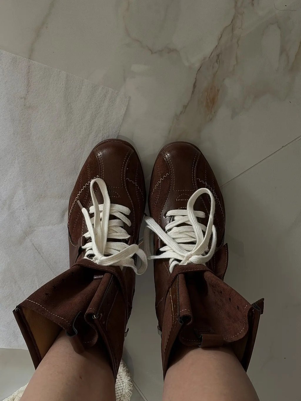 Avant Garde Archive Y2K High Top Sneakers Boots in Brown, Women's (Size 8)