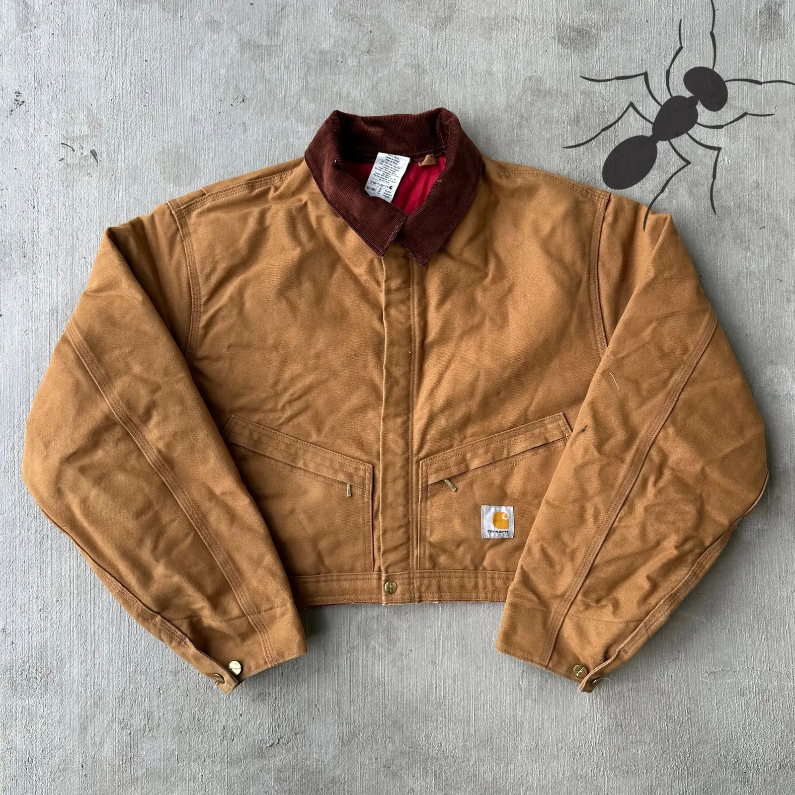 Y2K Carhartt Brown Cropped Detroit Style Work Jacket, Men's (Size XL)