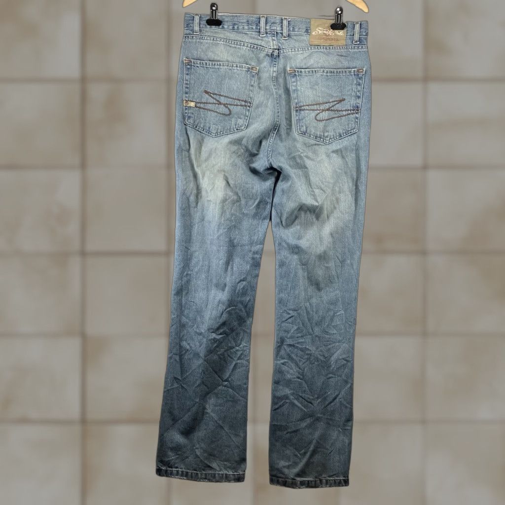 Southpole Vintage South Pole Mens Jeans Baggy Wide Leg Skater 32 High Rise Distressed Blue 90's Retro