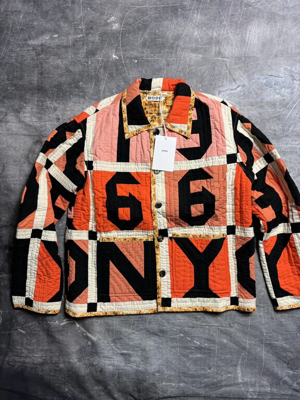 Bode Letter Block Quilted Jacket, Men's (Size S)