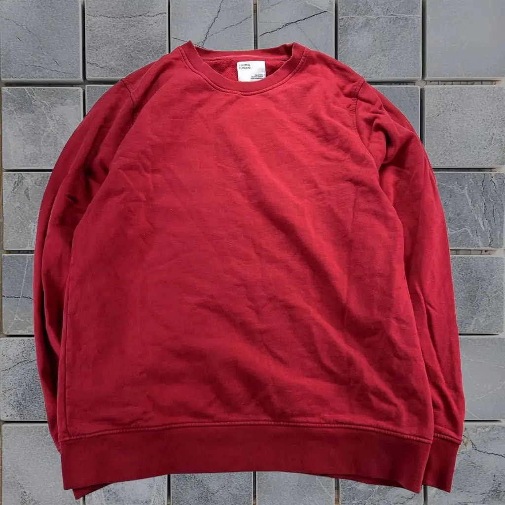 Colorful Standard Sweatshirt Mens Size L Red Crew Neck, Men's