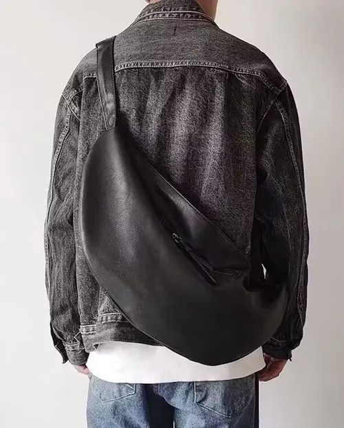 High Sport Utility Grunge Oversized Fanny Pack Large Sling Bag Belt Bag in Black, Men's