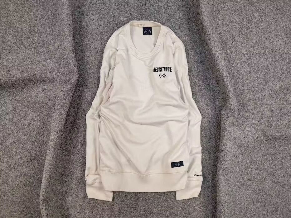 Bleu De Paname Crew Check Logo Jumper Beige Sweatshirt, Men's (Size Medium)