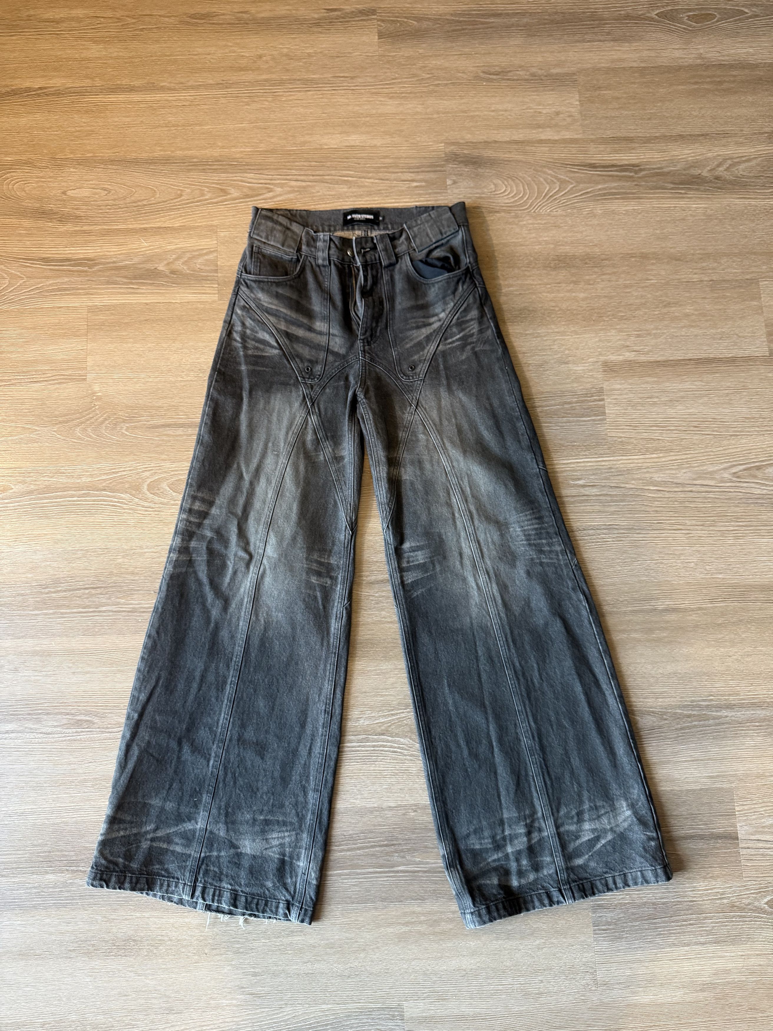 No Faith Studios No Faith Studio Sun Faded Dune Baggy Denim in Grey, Men's (Size 32)