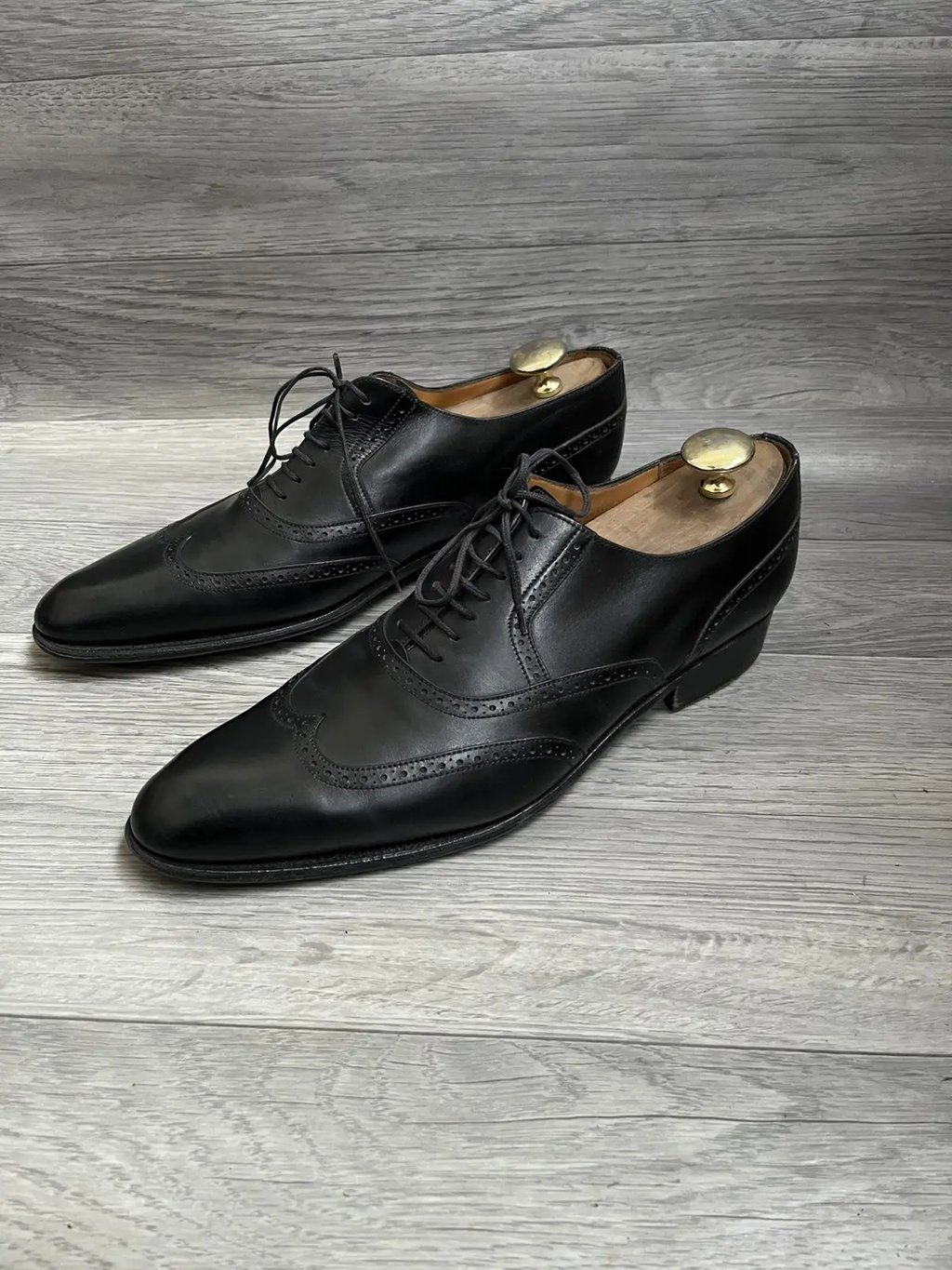 Jm Weston Wingtip Oxford Leather Shoes in Black, Men's (Size 9)