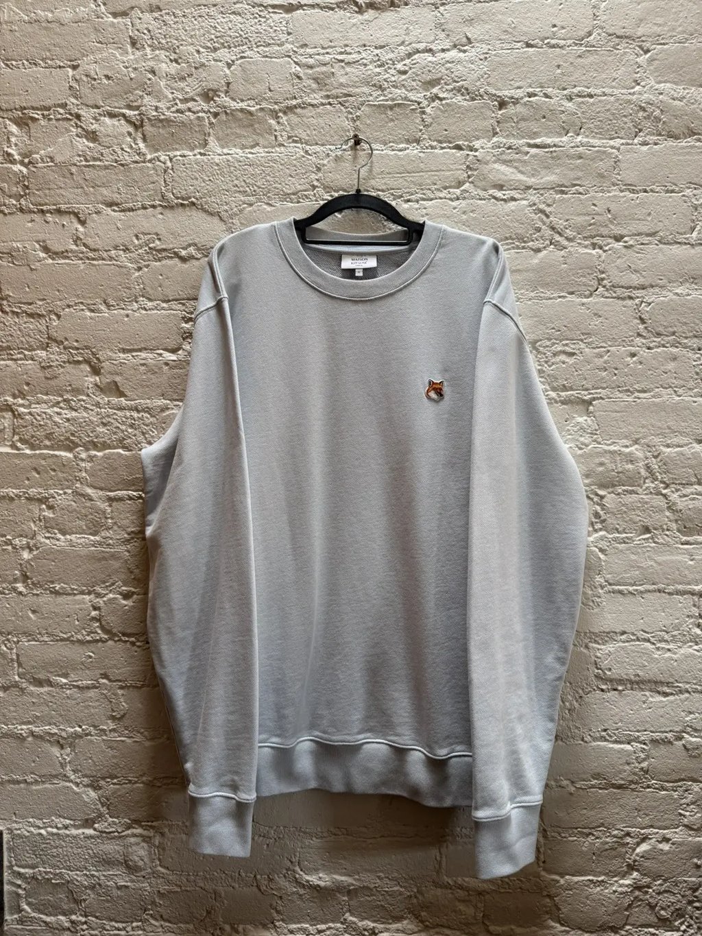 Fox Head Patch Logo Crewneck Sweatshirt in Blue, Men's (Size Xl)