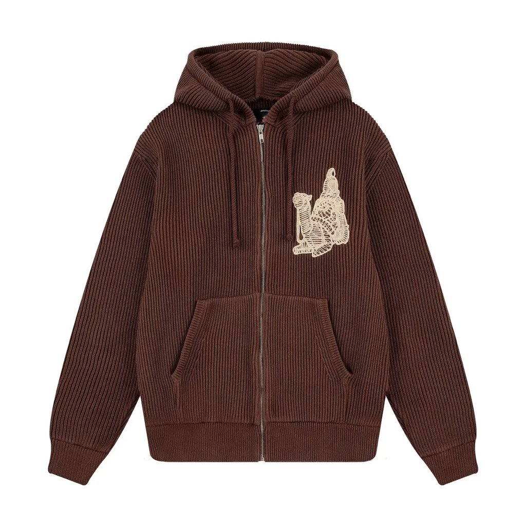 Derschutze "Yasmin V3" Zip Up Knit Brown New, Men's (Size Xxl)