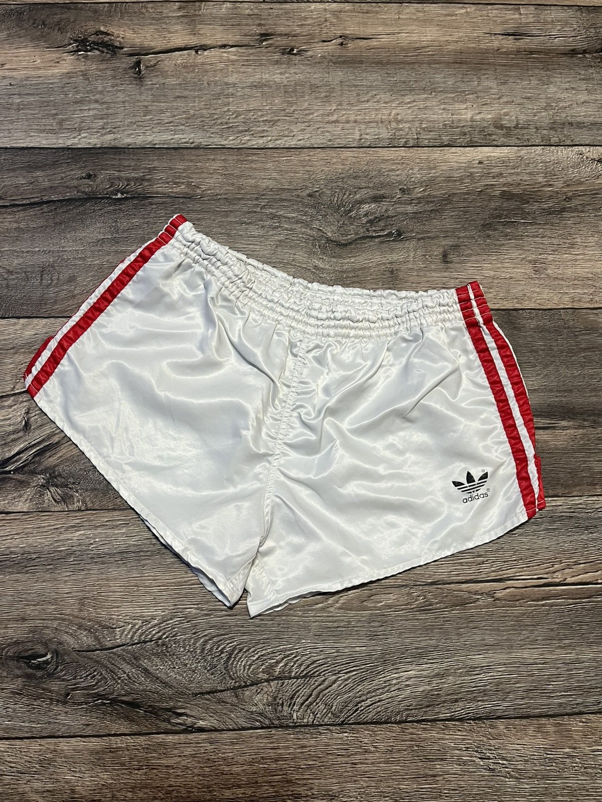Vintage 80's Adidas Running Sprinter Nylon Shorts West German in White, Men's (Size 30)