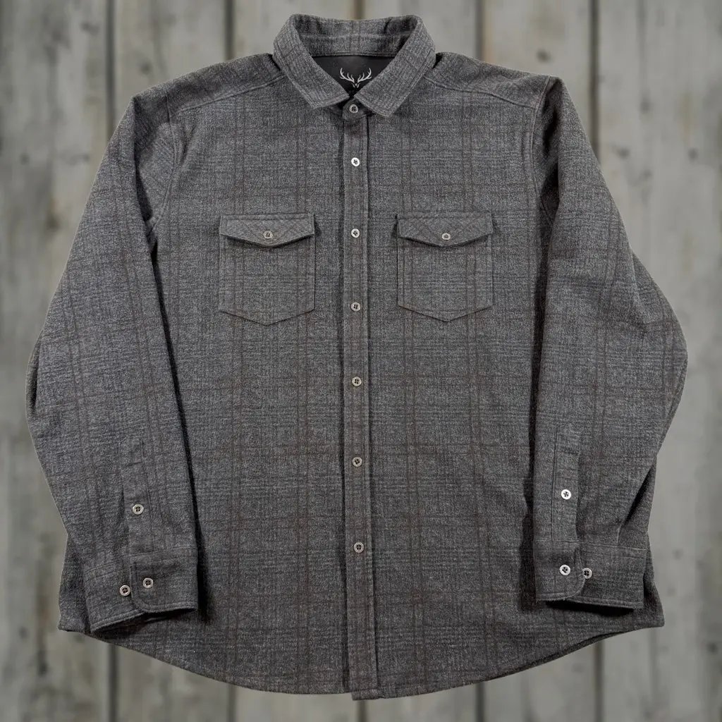Age Of Wisdom Shirt Mens 1XL Gray Plaid Heavy Flannel Long Sleeve Button Up Workwear Vintage: No, Men's