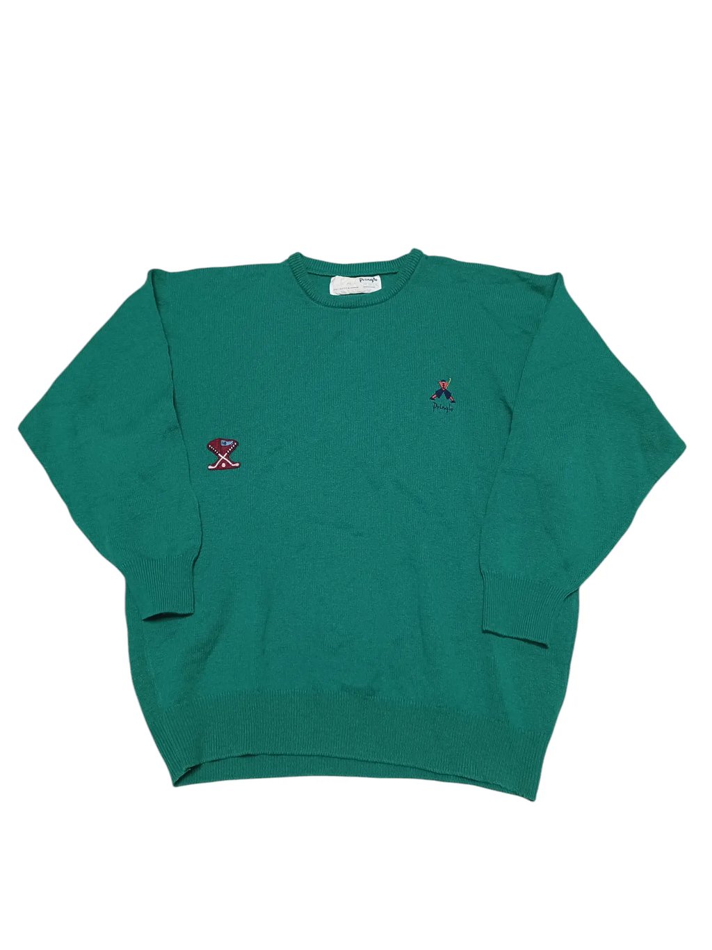 100% Pure New Wool Pringle Of Scotland Vintage Sweater in Green, Men's (Size M)