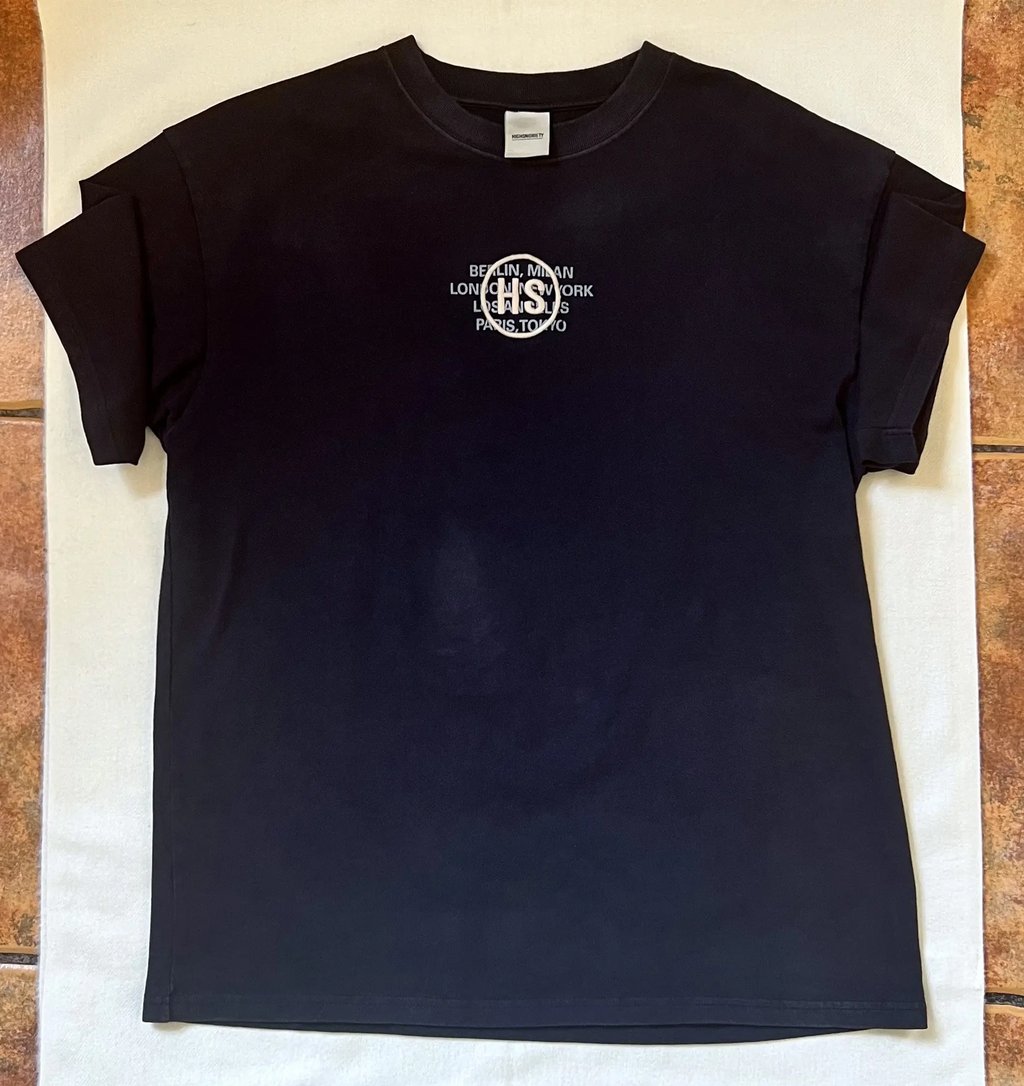 Highsnobiety Classic Heavy Black Embroidered T-Shirt Size L, Men's