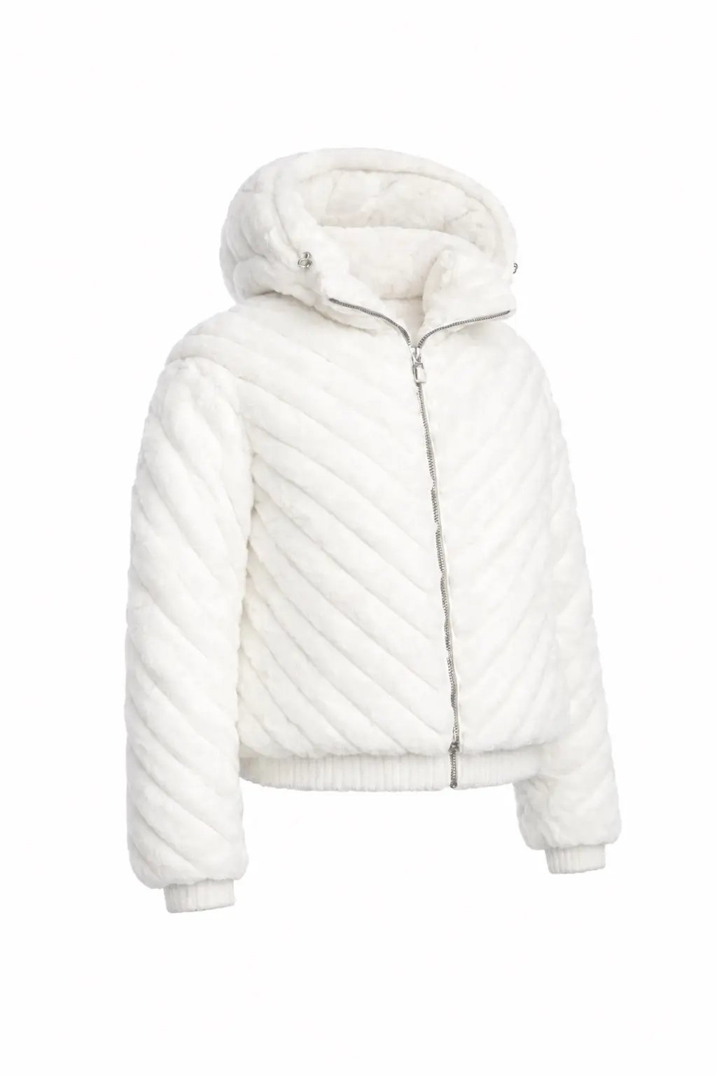 1XL Terre De Glacé/ Iceland Fur Jacket in White, Men's