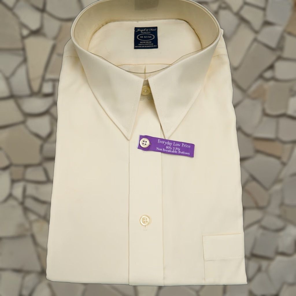 Joseph & Feiss Men's Dress Shirt – Long Sleeve Beige Cotton Business Formal Casual NWT Size 18