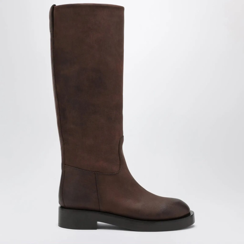 Paris Texas Ebony Brown Nappa Leather Boots, Women's (Size 6)