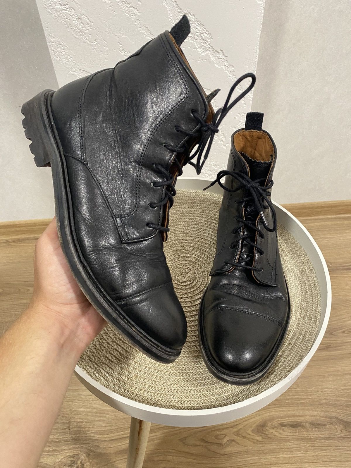 Oliver Sweeney Chaves Calf Leather Derby Boots Size: Uk7 41 in Black, Men's (Size 8)