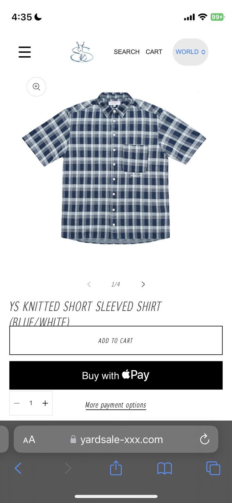 Yard Button Up in Blue, Men's (Size Large)