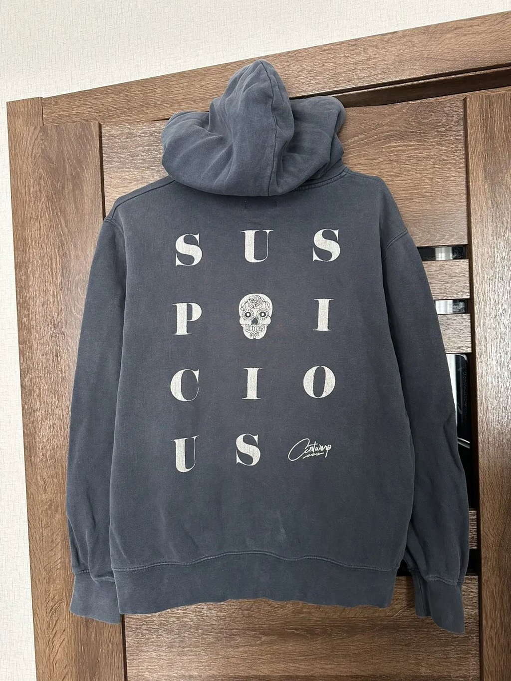 Suspicious Antwerp Big Logo Hoodie Pullover in Blue, Men's
