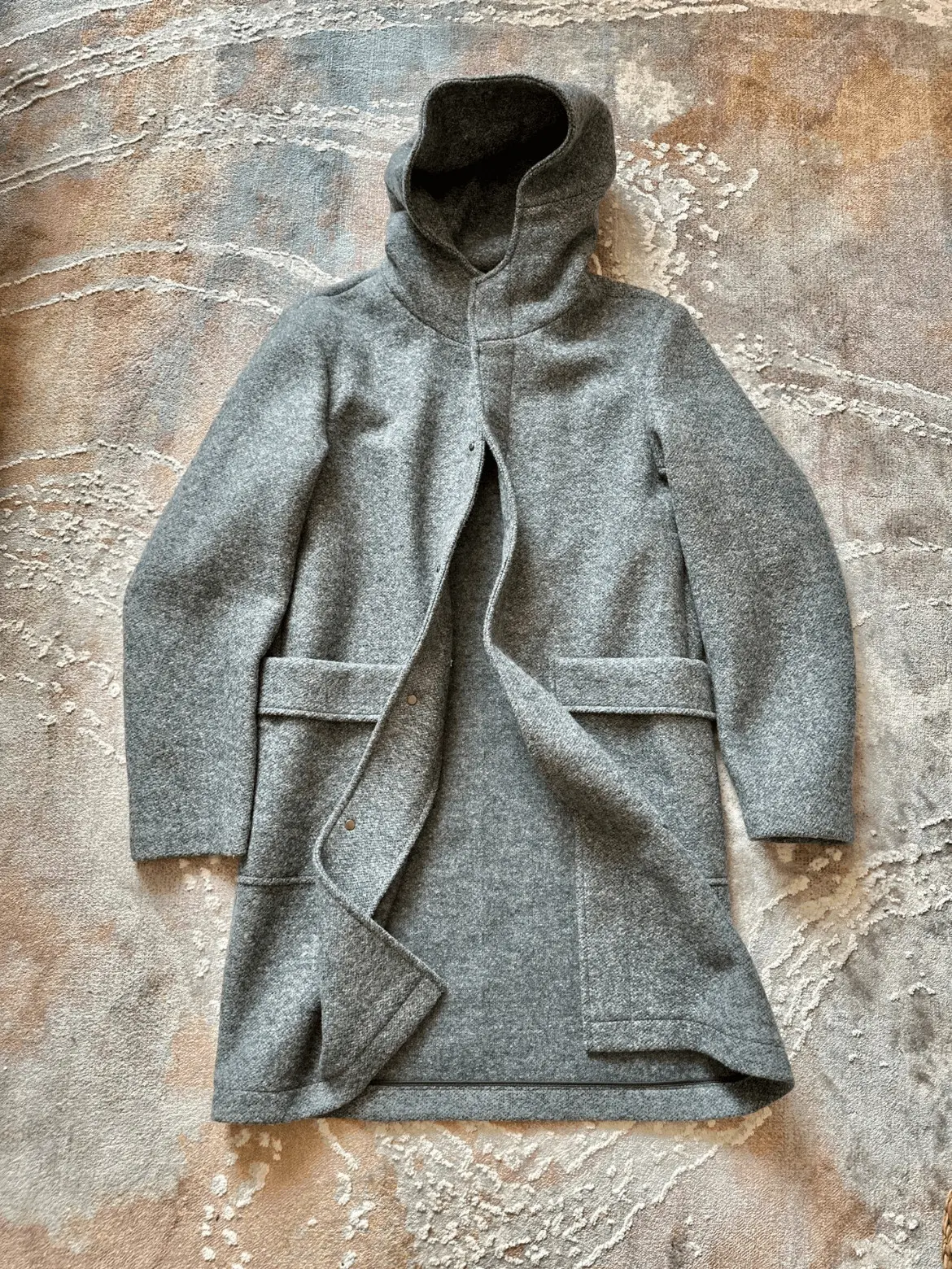 Sz 4 Undercover Wool Hooded Coat in Grey, Men's