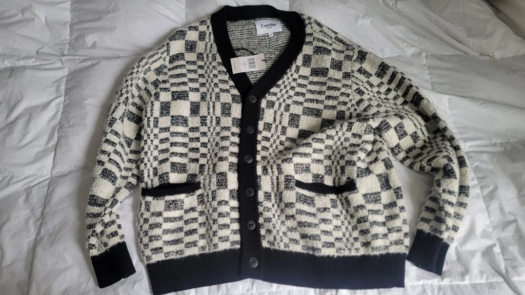 Corridor Button Up Sweater in Black, Men's (Size L)