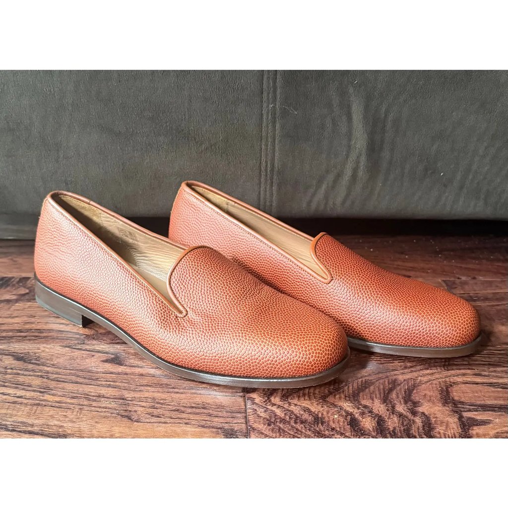 $1095 New Stubbs & Wootton Limited Edition 9.5 Loafers in Brown, Men's