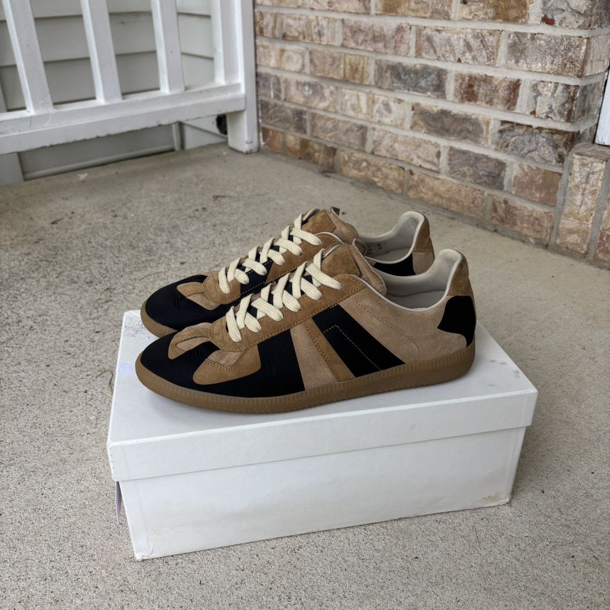 Maison Margiela Margiela Tan/black Abstract Suede Gats - 44 Shoes in Beige, Men's (Size 11)