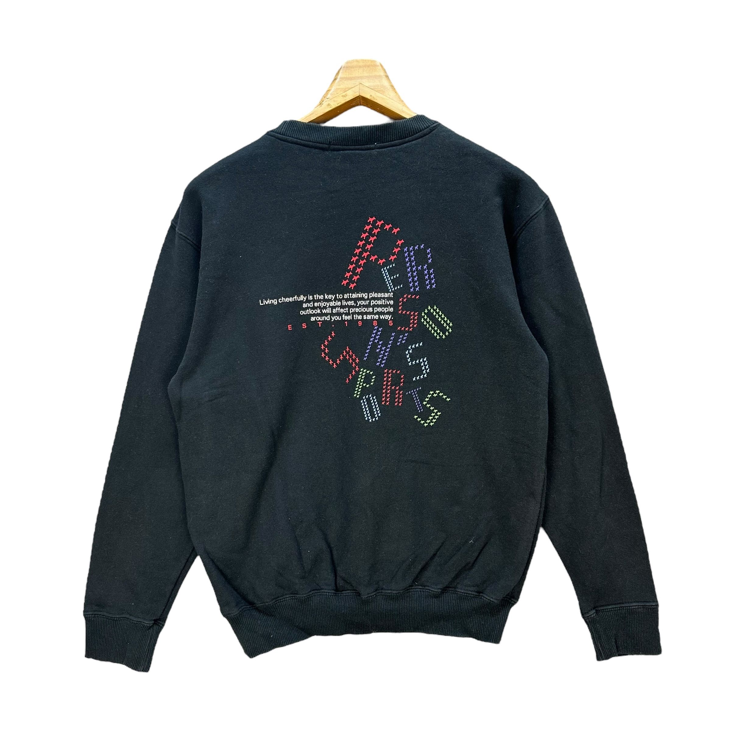 Persons Person's Sports Big Logo Crewneck Youth Sweatshirts A2-0043 in Black, Men's (Size Large)