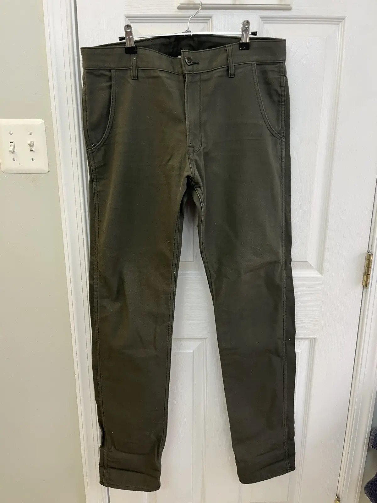 Railcar Fine Goods Duck Canvas Pants in Green, Men's (Size 34)