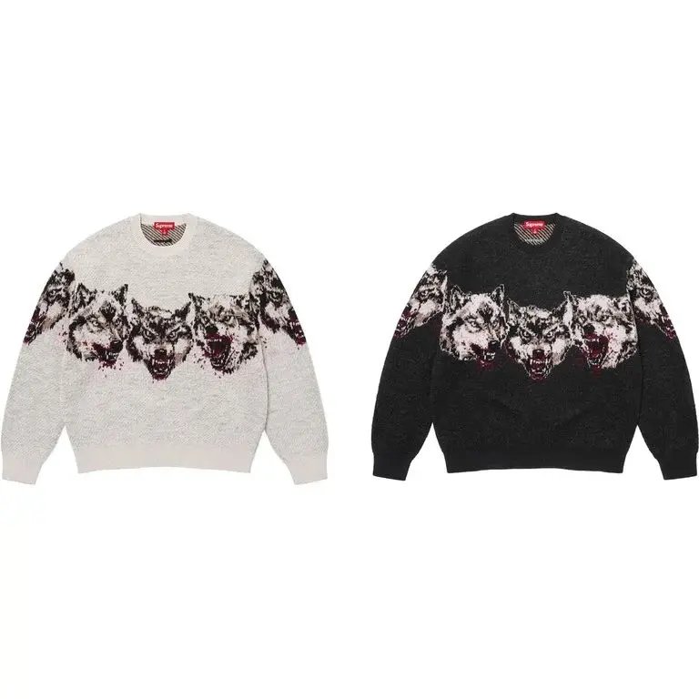 Supreme Wolves Sweater Fw26, Men's