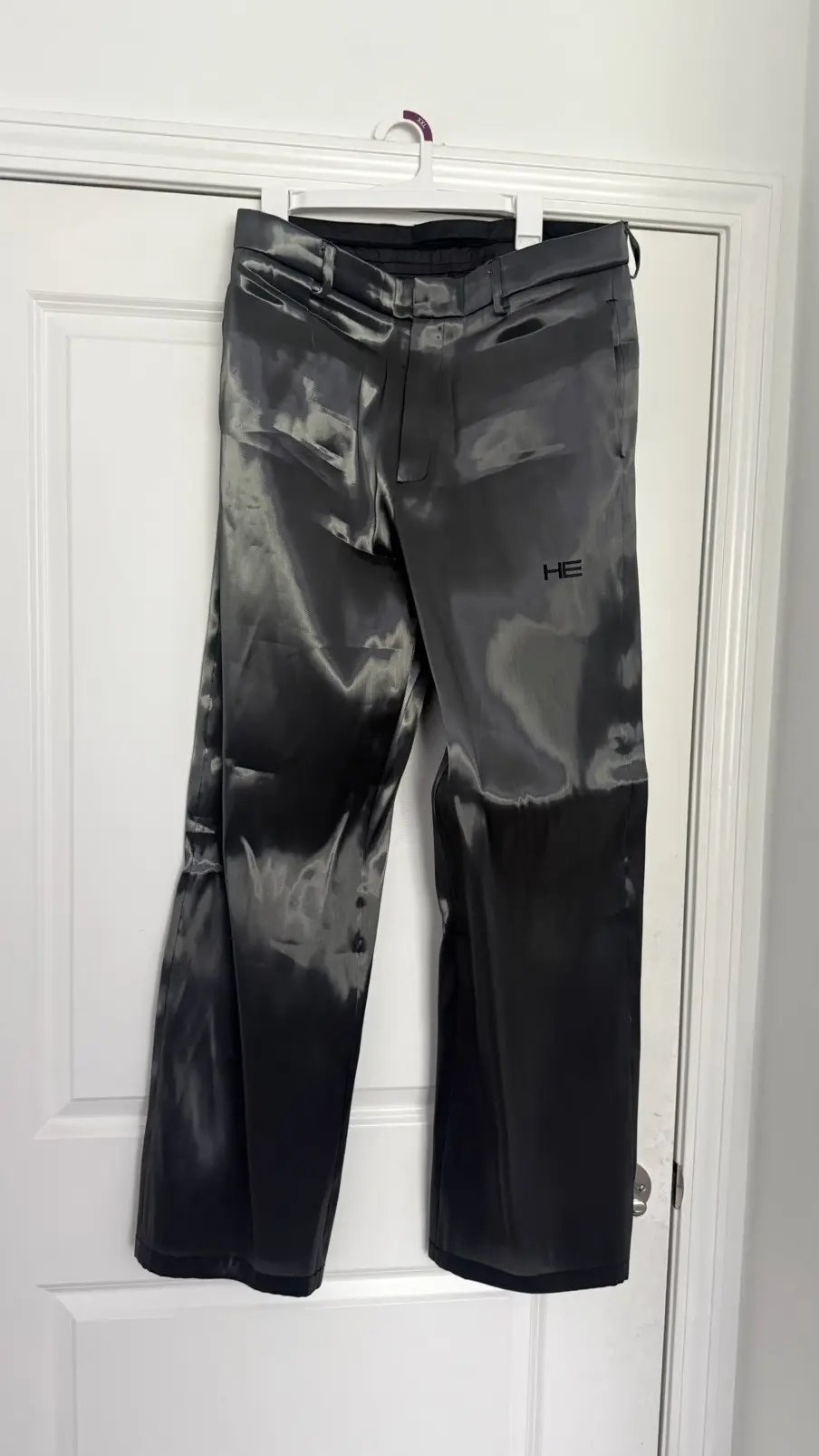 Heliot Emil Liquid Metal Trousers in Silver, Men's (Size 36)