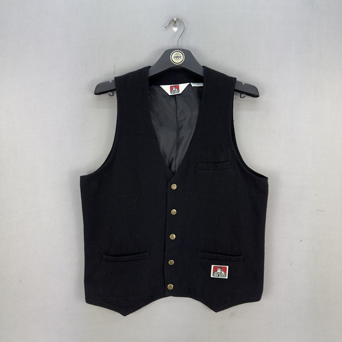 Vintage 90's Ben Davis Wool Vest & Stylish Workwear in Black, Men's (Size Medium)