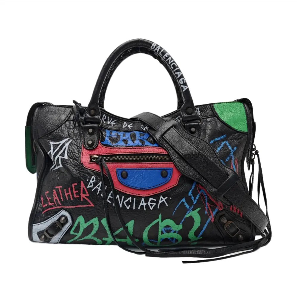 Balenciaga Classic City Medium Lambskin Studded Shoulder Bag, Women's
