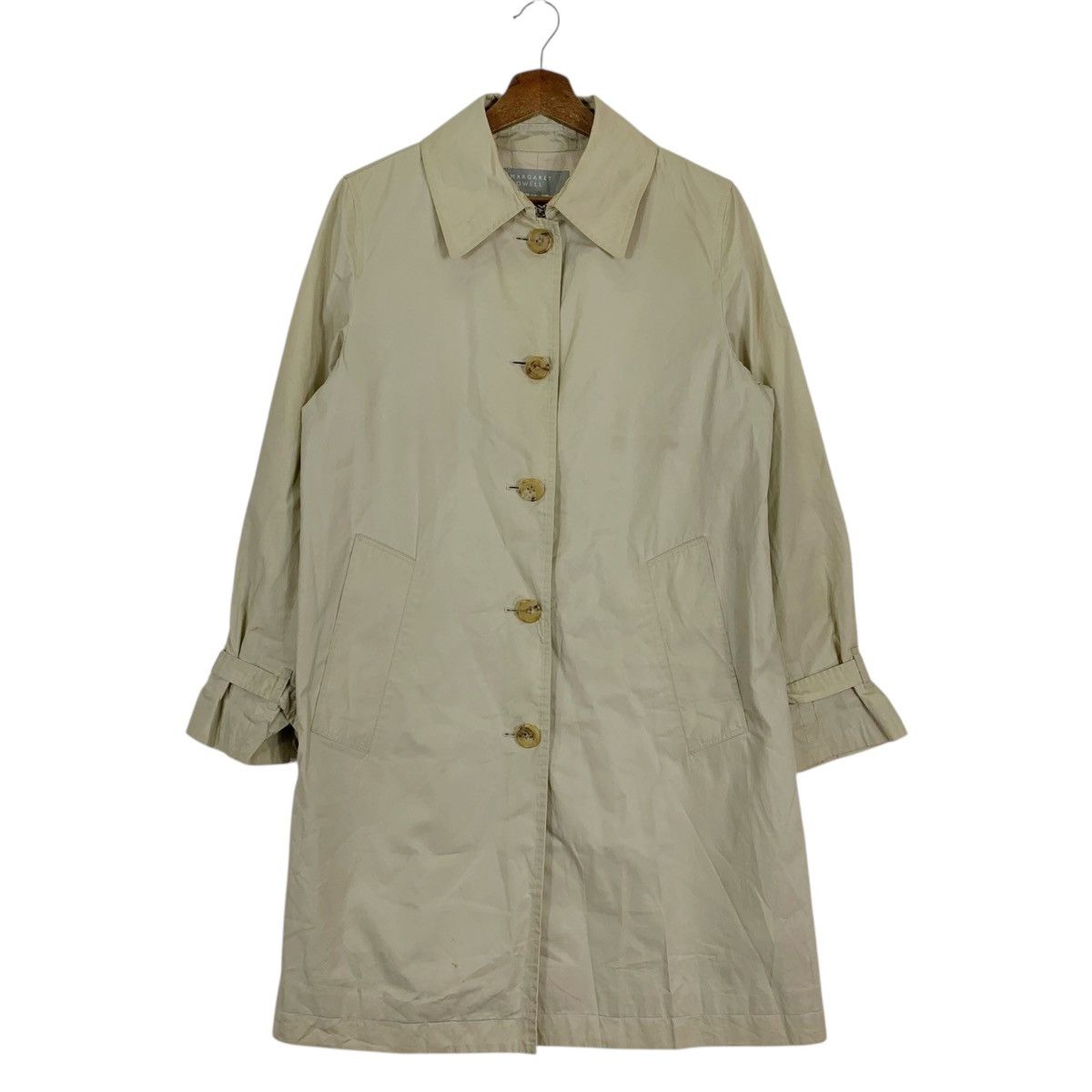 Vintage Margaret Howell Long Button Jacket in Beige, Men's (Size Medium)