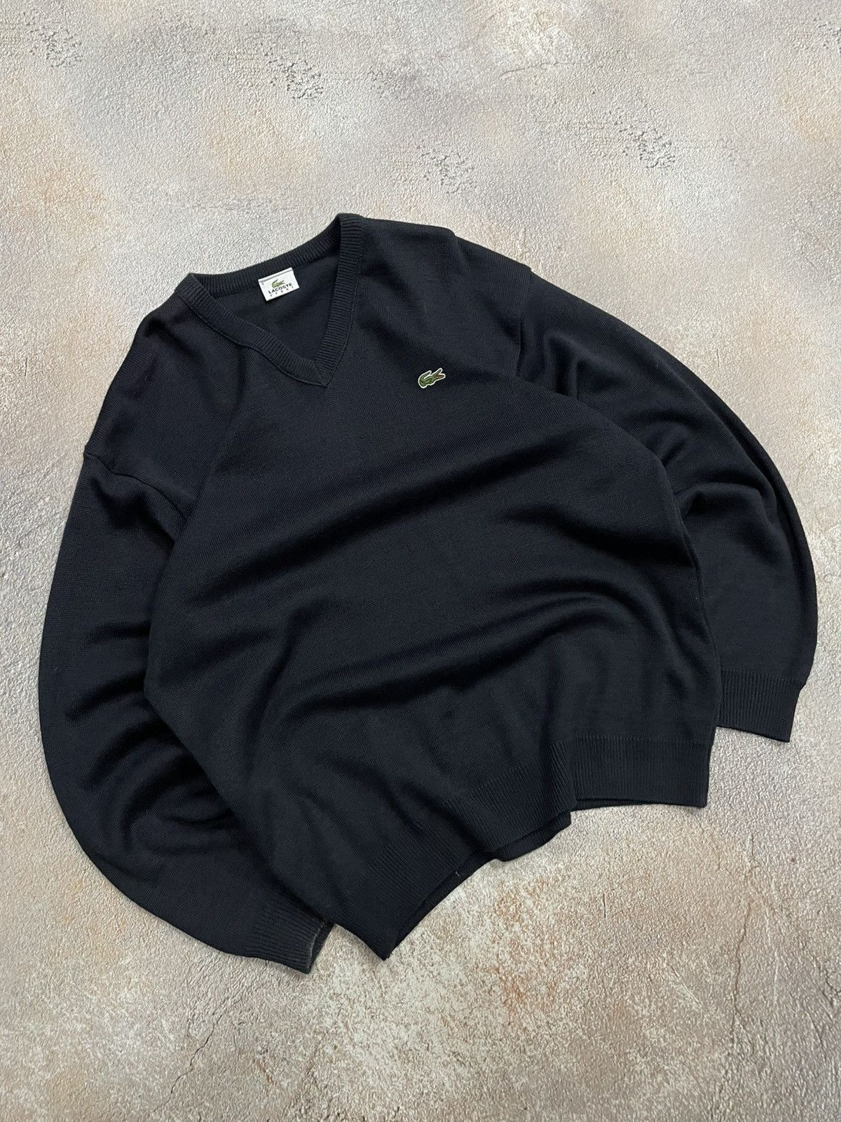 Vintage Lacoste Navy Wool Knit Sweater in Blue, Men's (Size XL)