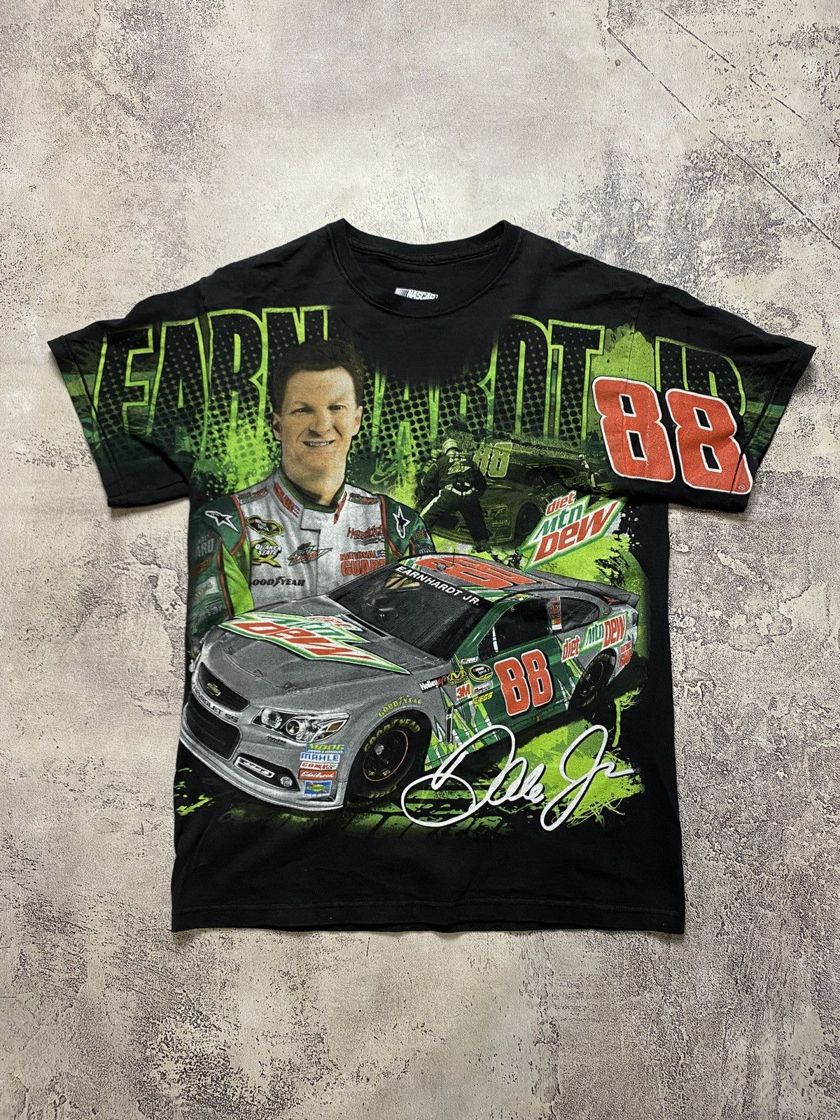 Vintage Nascar Racing F1 Dale Farmhardt Jr T Shirt in Black, Men's (Size Medium)